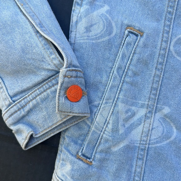 New GUESS J BALVIN Blue Denim Girls Jacket SZ 12 - Picture 4 of 6